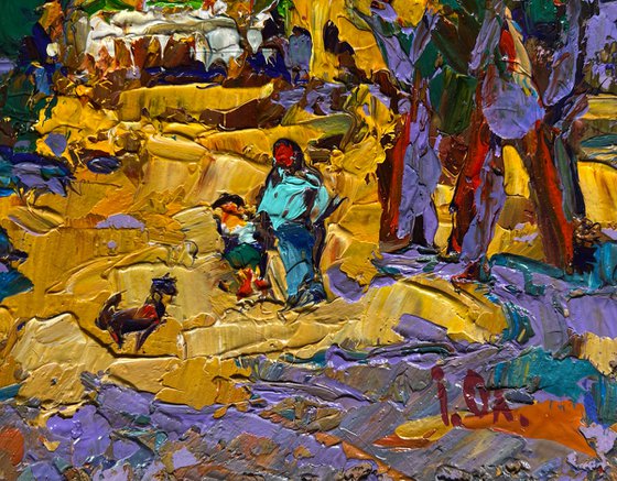 Alley in the autumn park