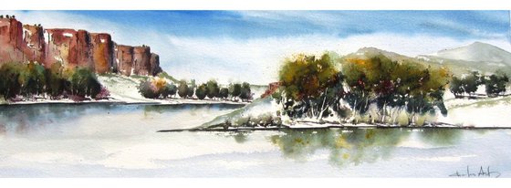 River Bluffs - Original Watercolor Painting