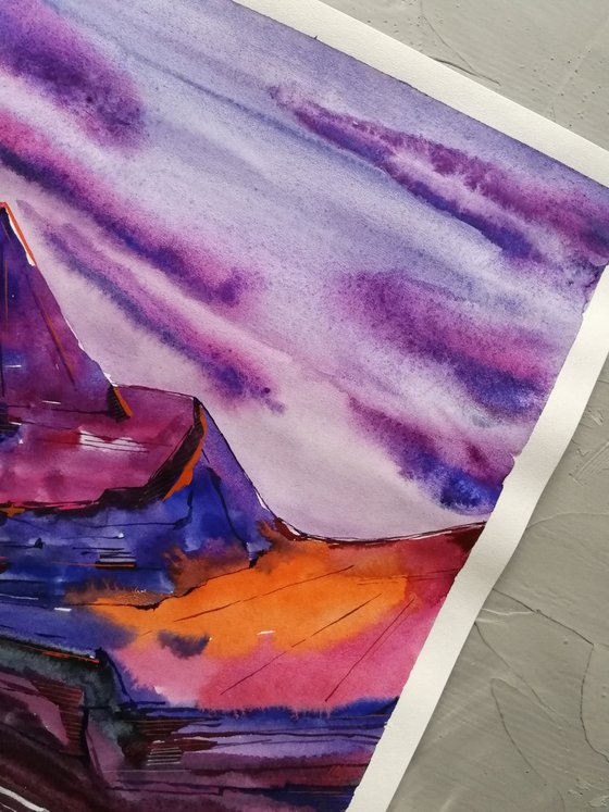 Moutain range painting