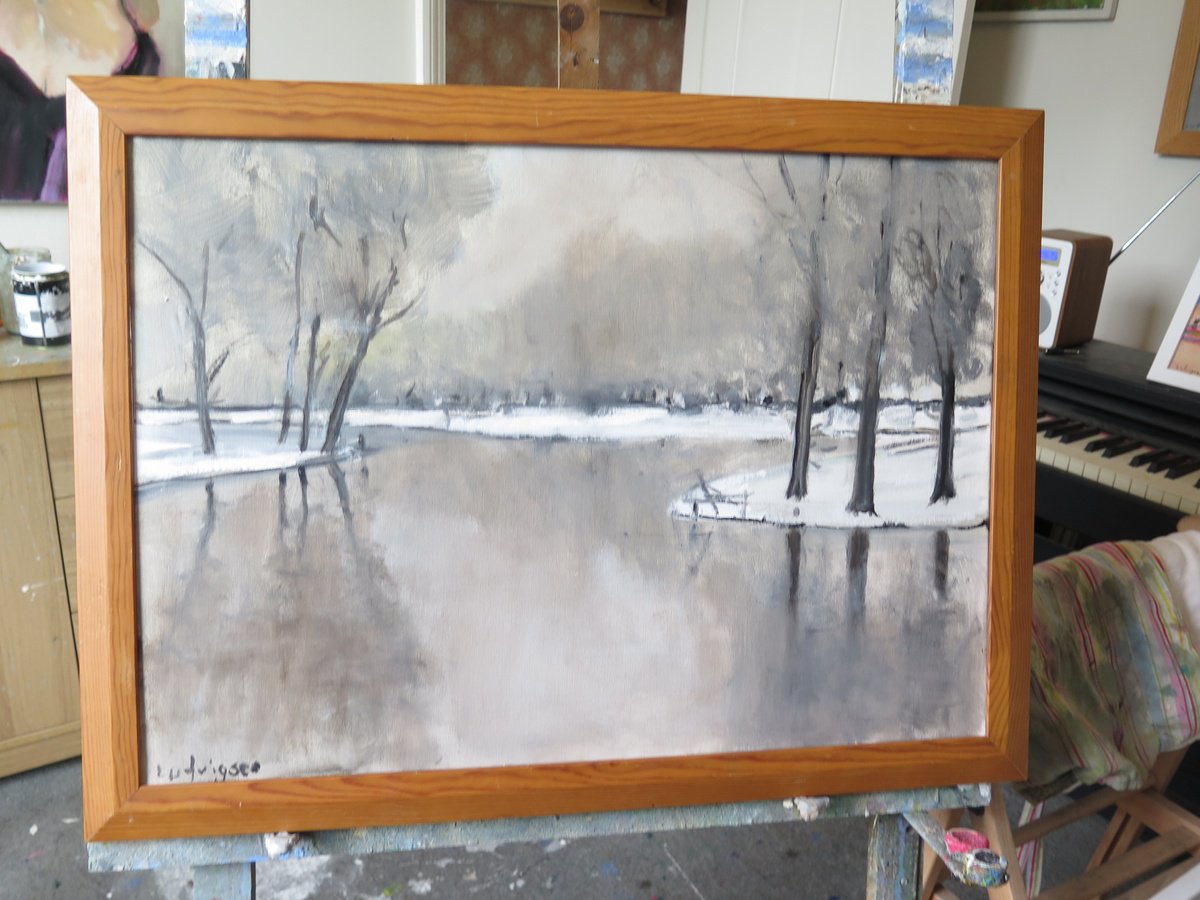 Winter Reflections By Malcolm Ludvigsen, 30 X 23, Artwork For Sale On Artfinder