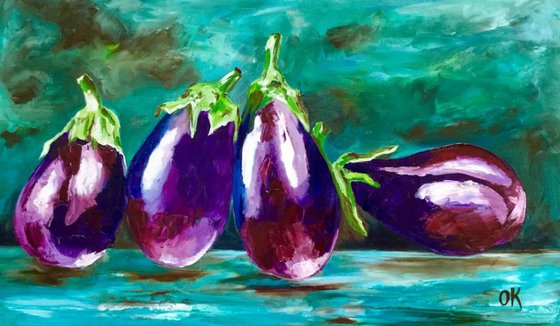 Aubergines. Still life.