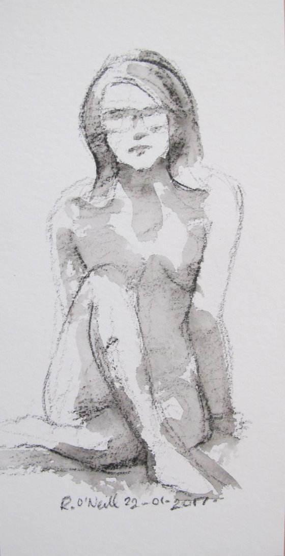 seated female nude