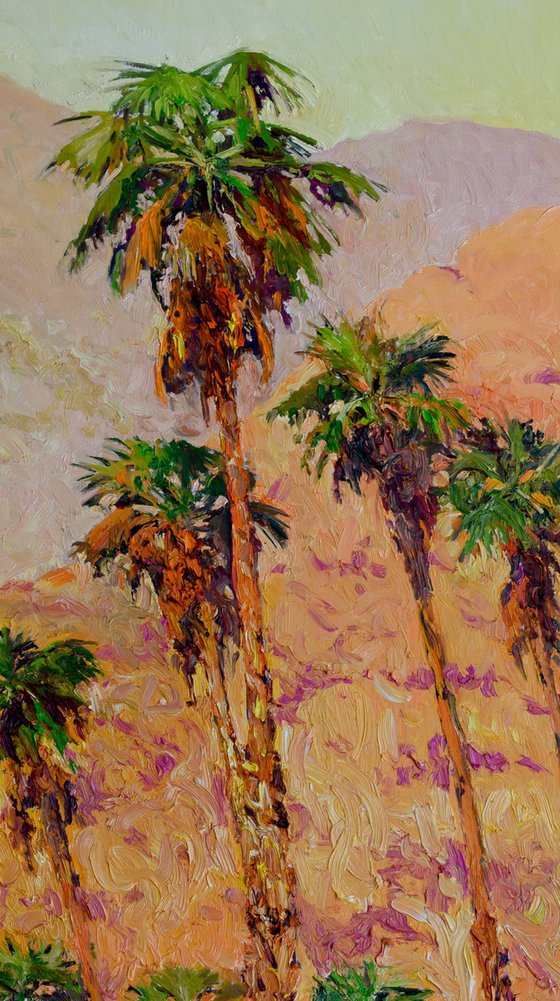 Desert Palms and Mountains. Palm Springs
