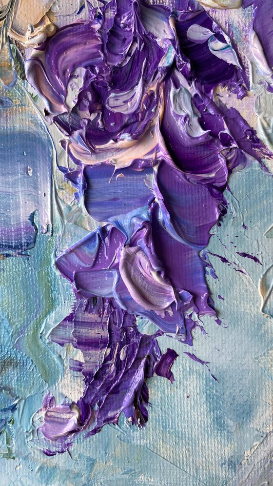 Wisteria Floral Oil Painting