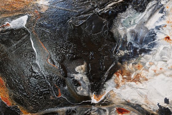 Peppered Oxide 250cm x 150cm White Black Oxide Abstract Art