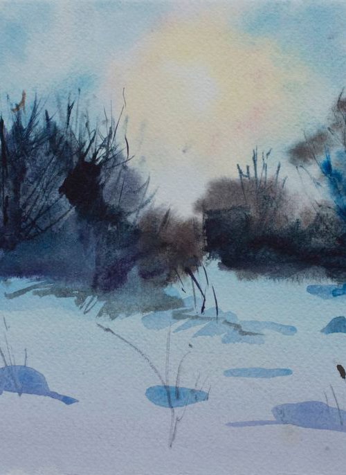 "Winter Study №3" 11,8"x6,9" by Irina Bibik-Chkolian
