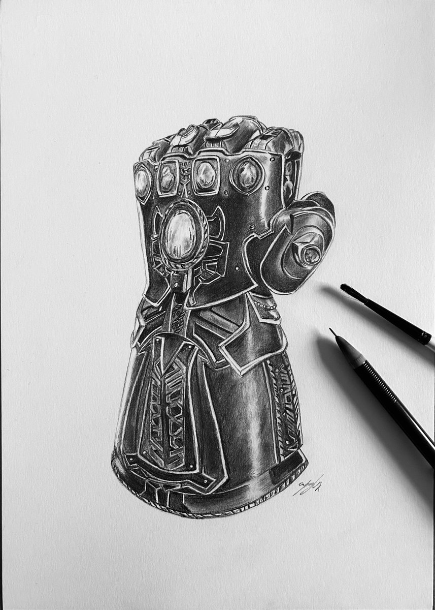 Photorealistic Still Life Pencil Drawing By Amelia Taylor, 8 X 12, Thors Glove, Original Artwork