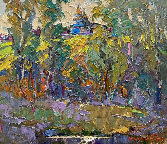 Behind the village on the lake
