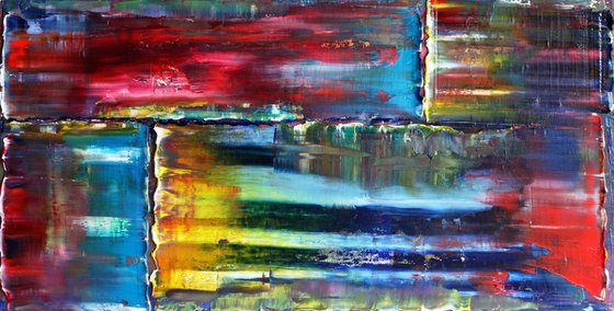 "Bricklaying" - FREE USA SHIPPING - Original PMS Abstract Diptych Oil Paintings On Canvas - 44" x 24"