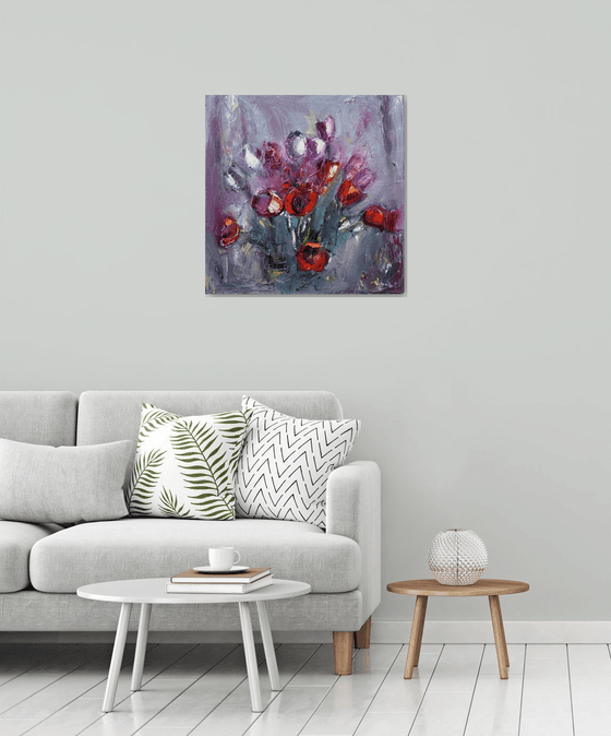 Bouquet in Crimson and Violet