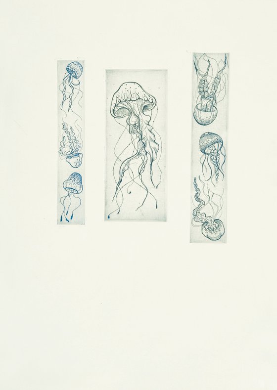 Triptych Jellyfish