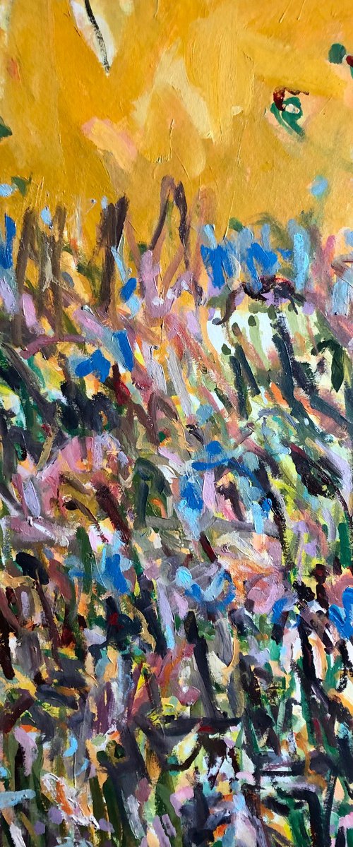 Sunset garden. Original abstract painting by Ilaria Dessí