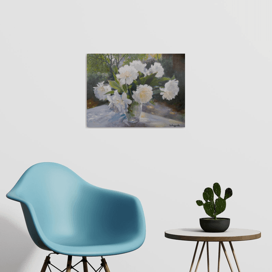 Peonies on the table