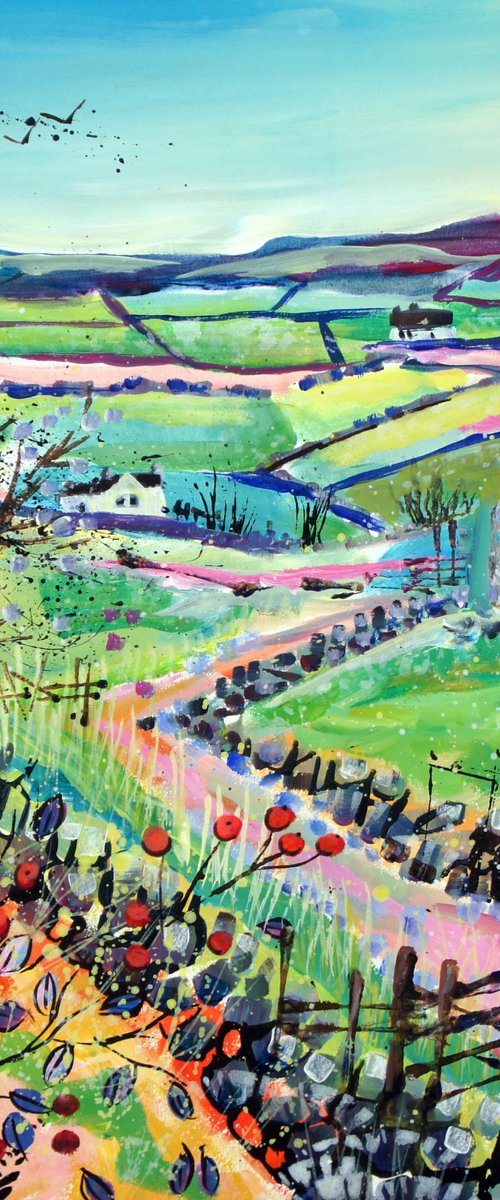 Dales Barn with Berries by Julia Rigby