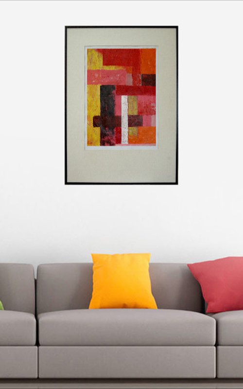 "ABSTRACT VARIATIONS # 86". Matted and framed. by Rumen Spasov