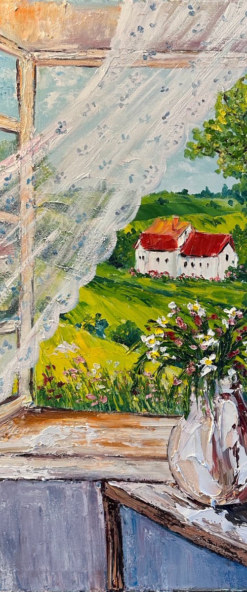 Open window with Flowers by Oksana Fedorova