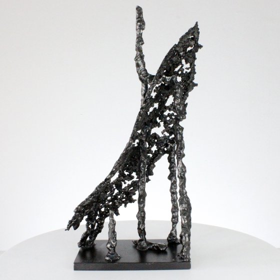 Line of light 83-21 - Abstract sculpture in metal lace