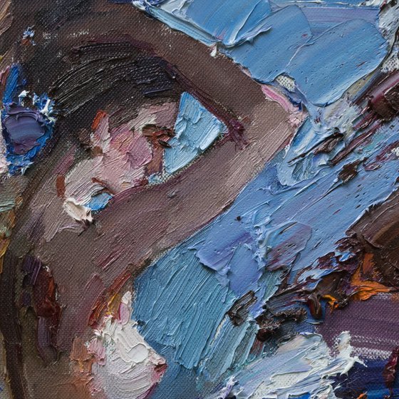 Nude woman oil painting