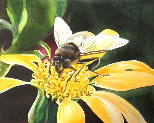 A painting a day #18 'let it be bee" by Alfred  Ng