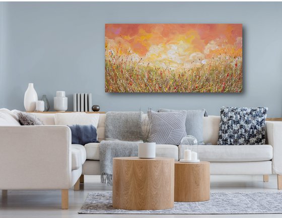 Sunset Clouds - Colorful Landscape Painting