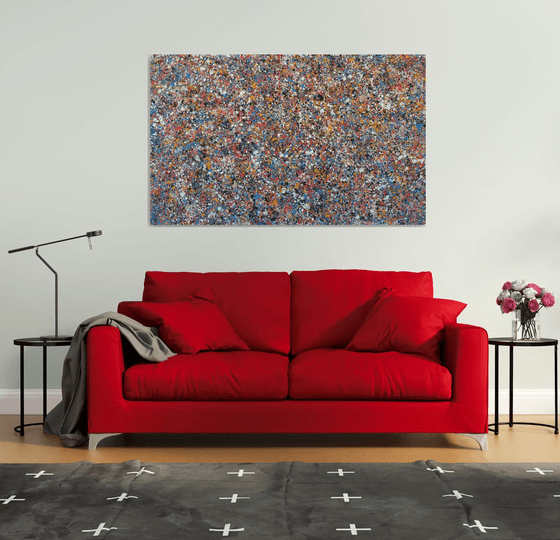 Abstract J. Pollock style acrylic by M.Y.