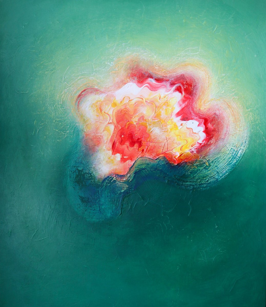 Abstract Acrylic Painting By Tam Chianta, 24 X 28", In Reverie, Original Artwork