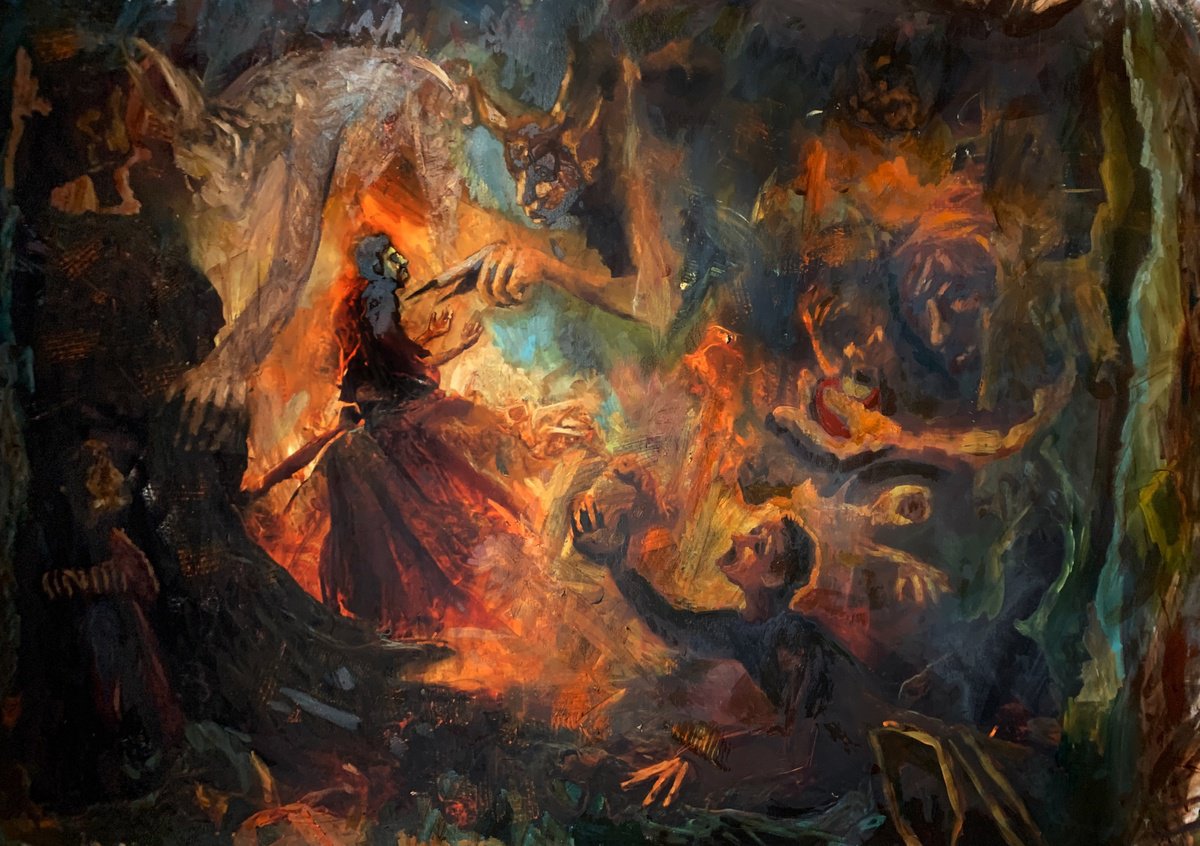 Expressive Portrait Painting By Ryan Louder, 59 X 39", The Negotiation, Original Artwork