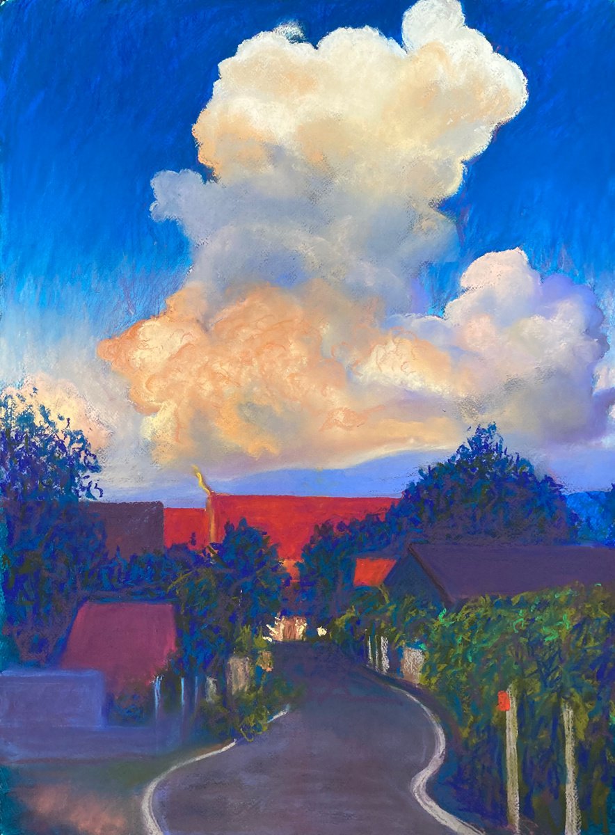 Village with cloud by John Cottee