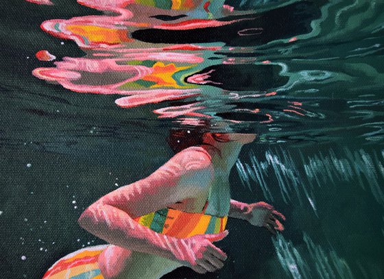 Underneath LVXII - Miniature swimming painting