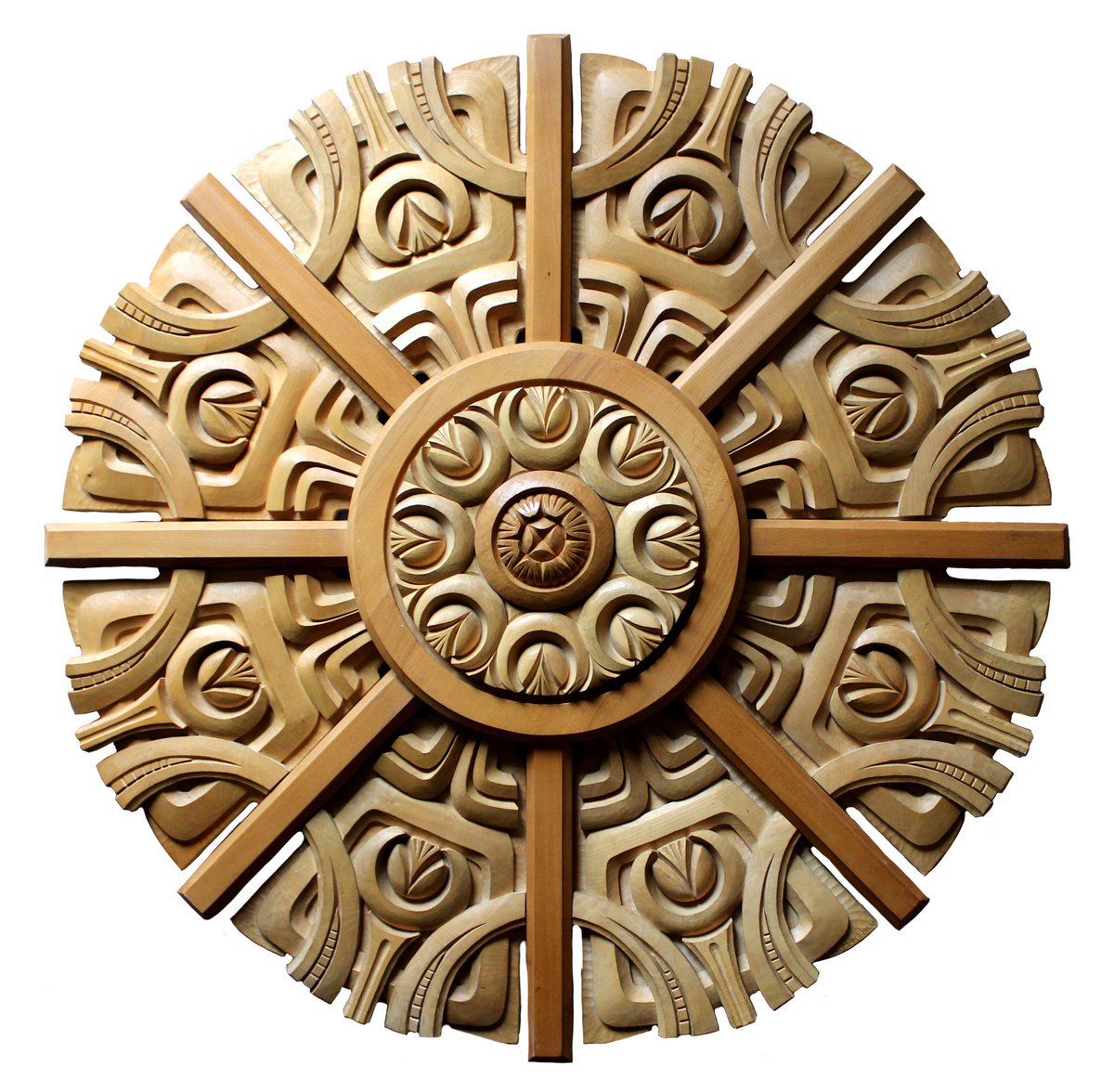 Botanical Relief By Nikolay Martinov, 39 X 39", "Sun", Original Artwork