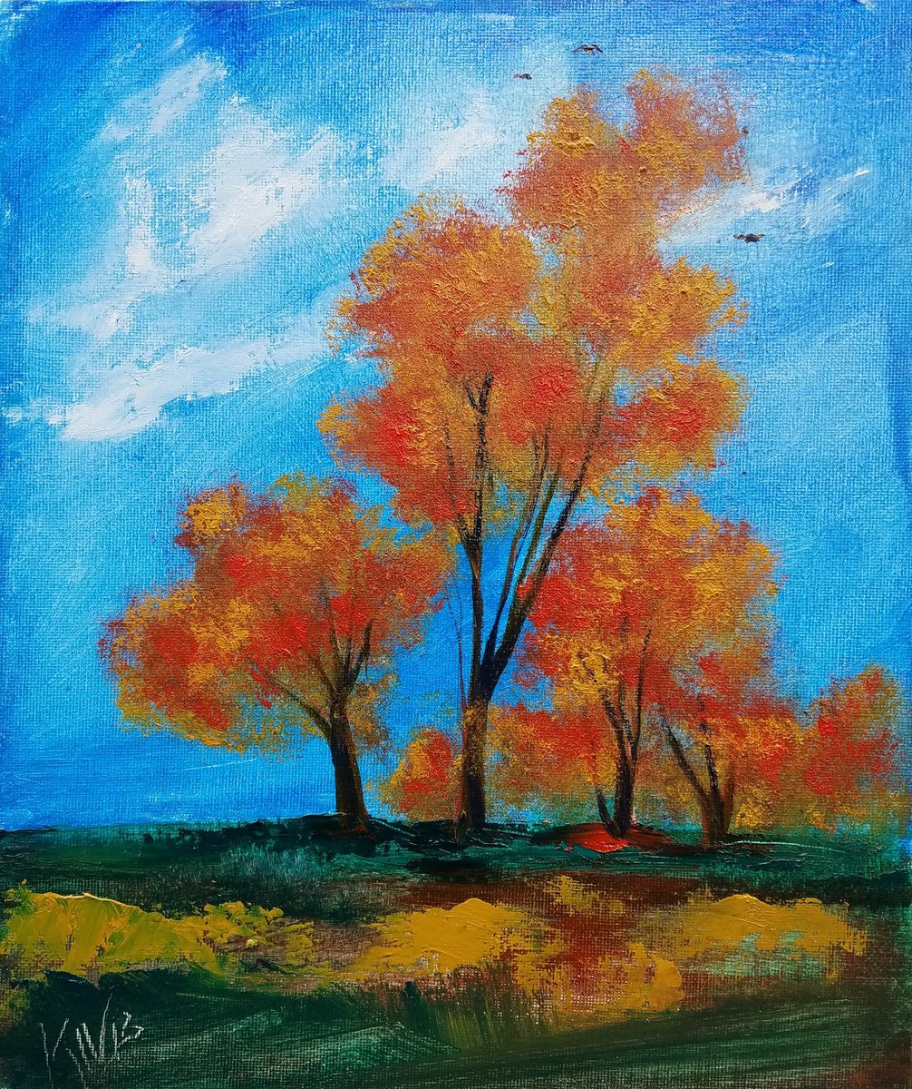 Impressionistic Landscape Oil Painting By Kevin Blake, 10 X 12", Rooks, Original Artwork