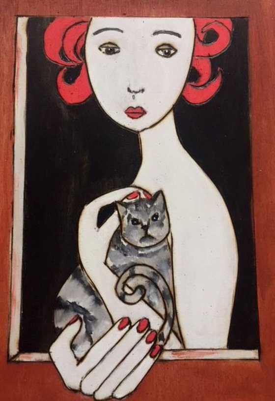 Girl with cat