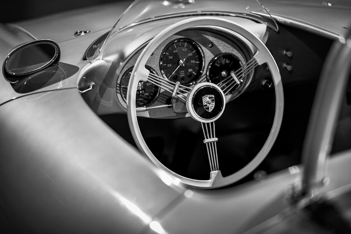 Photorealistic Transport Photograph By Harv Greenberg, 36 X 24, 1955 Porsche 550 Spyder I, Original Artwork