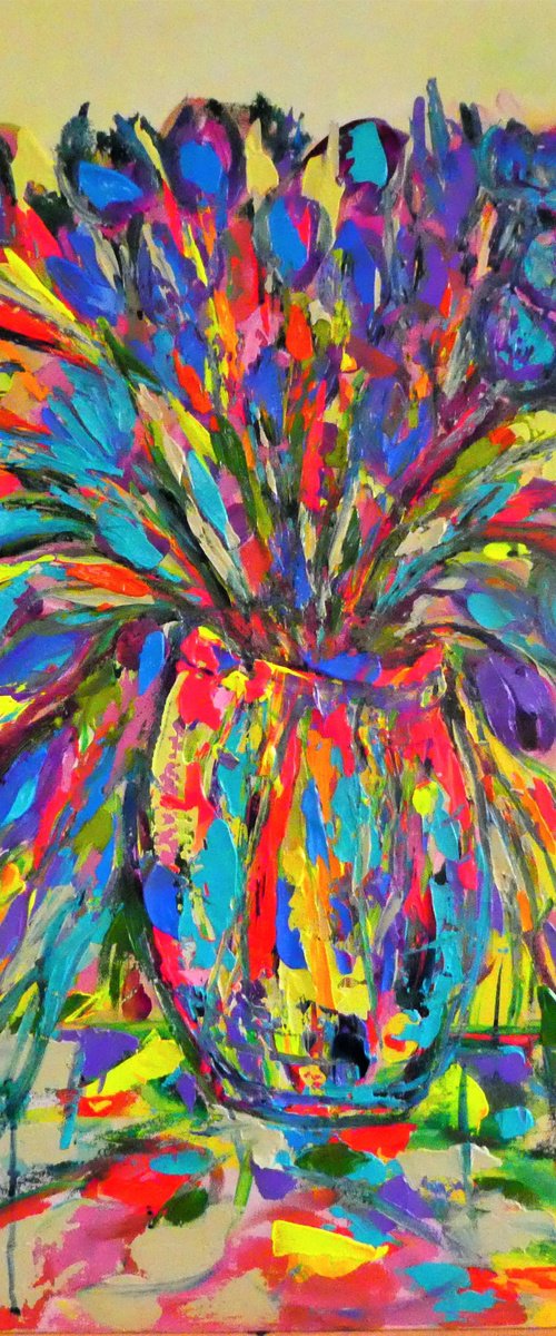 A Vase of Tulips by Lesley Blackburn