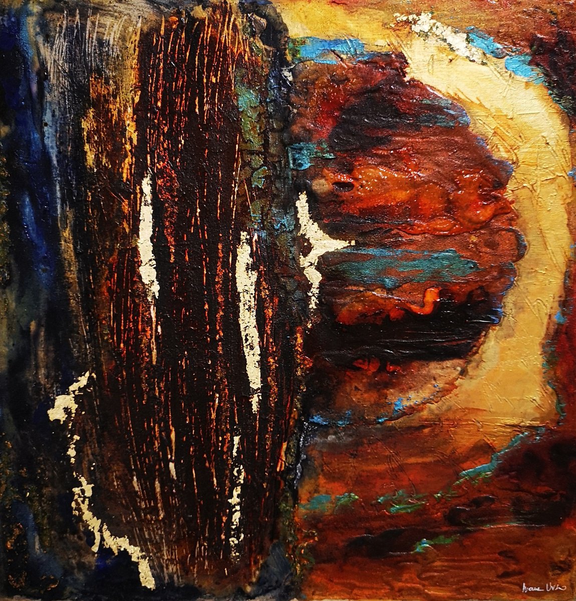 Abstract Painting By Ivana Urso, 20 X 20, Memories Underground, Original Artwork