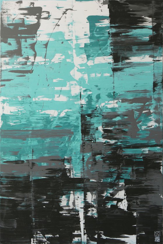 Abstract Painting - Static Blue - Ronald Hunter - 15A