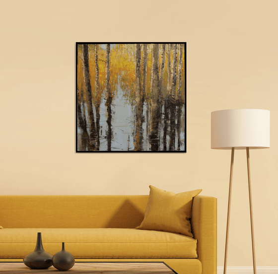 Everglades Cypress Trees 30x30 inch 76x76 cm by Bo Kravchenko