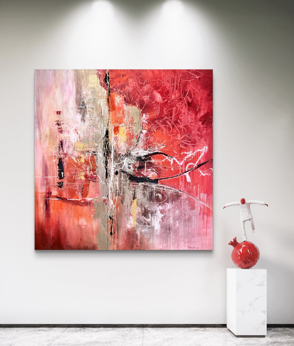  The Red Sun By Snezana Djordjevic, 31 X 31, Artwork For Sale On Artfinder