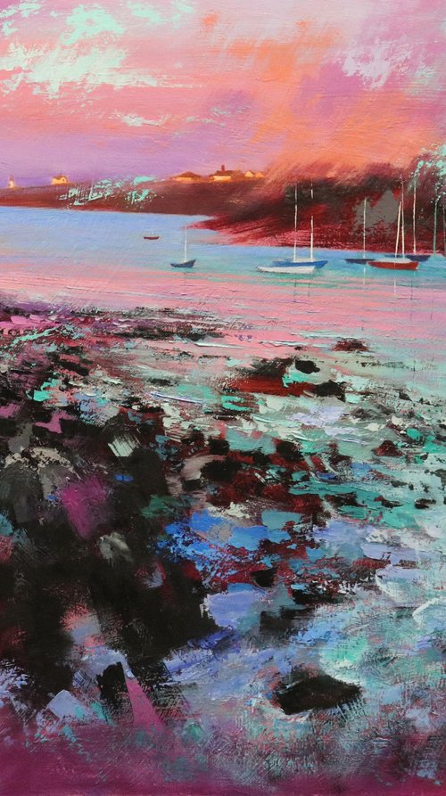 Sunset in Rockport by Chin H Shin