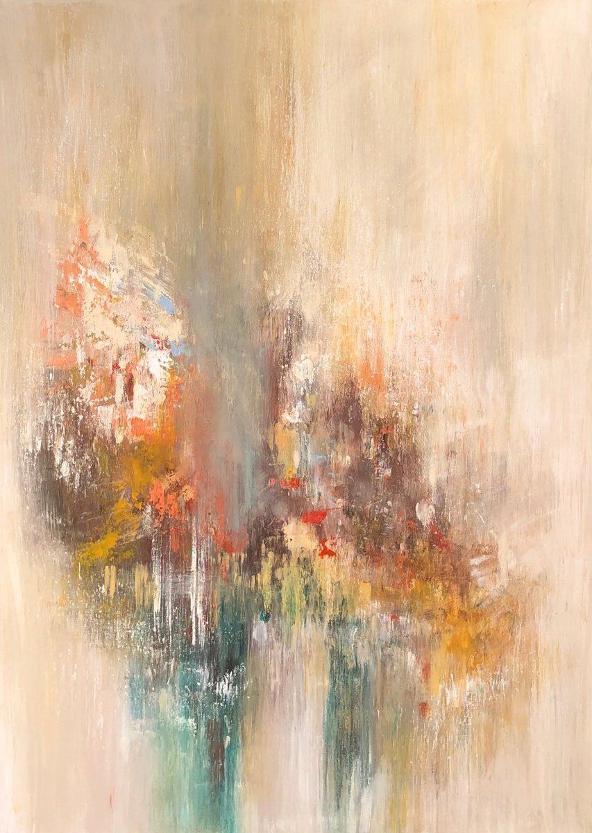 Abstract Acrylic Painting By Snezana Djordjevic, 20 X 28", Keeper Of Your Dreams-3, Original Artwork