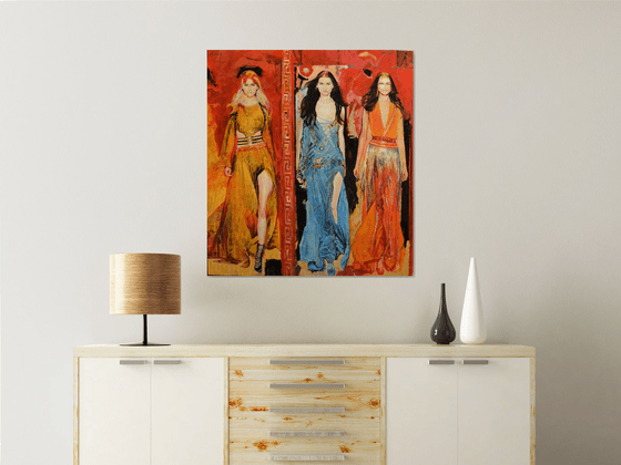 Orange , yellow and blue
