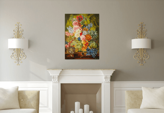 Fruit and Blossoms on Table