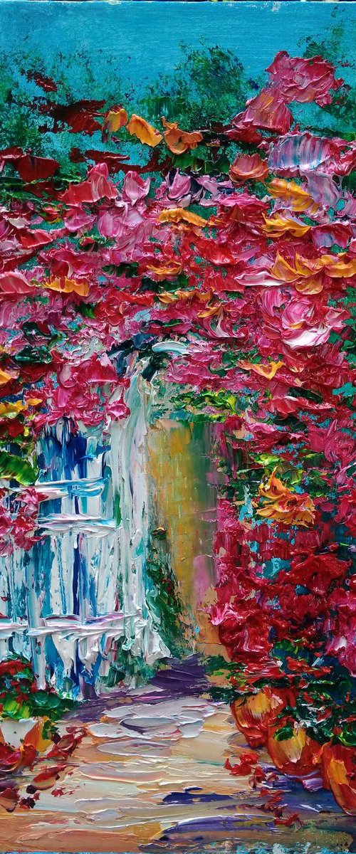 Flowering garden in village by Oksana Fedorova