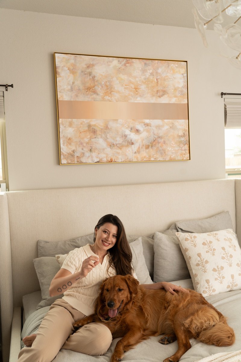 Abstract Acrylic Painting By Laura Clay Robson, 48 X 36", El Tambor, Original Artwork