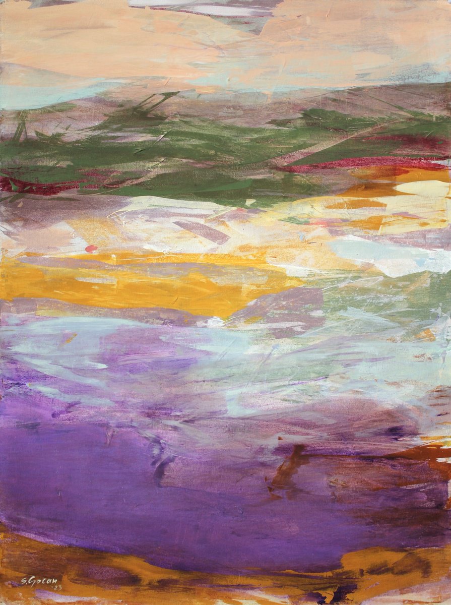 Abstract Acrylic Painting By Simona Gocan, 30 X 40", Memento #1, Original Artwork