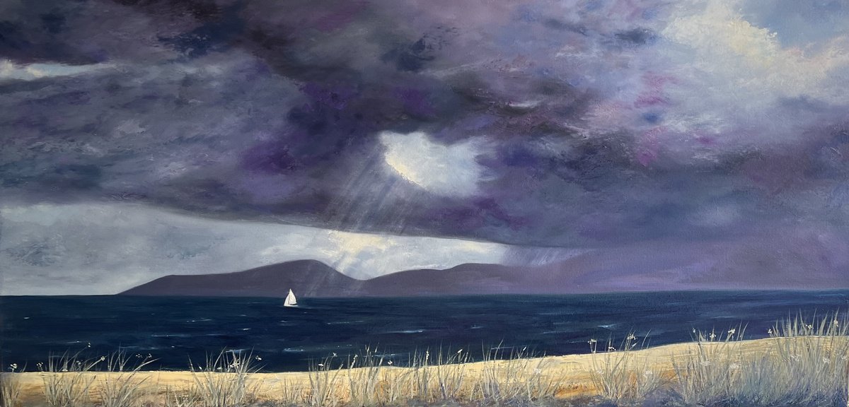 Expressive Oil Painting , Dark And Stormy By Nicole Tudor-Williams, 39 X 20, Artwork For Sale On Artfinder