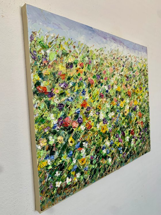 Colorful flowers in the field