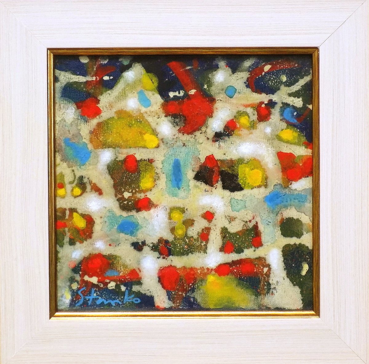 Abstract Acrylic Painting By Stanislav Bojankov, 12 X 12", Abstract-Ii (Winter), Original Artwork