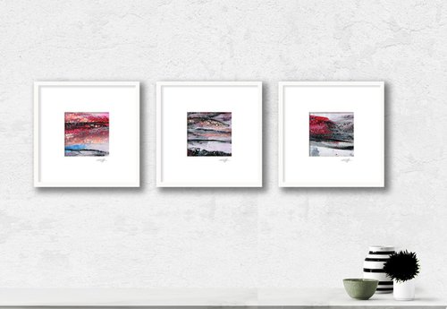 Abstract Secrets Collection 11 - 3 Abstract Paintings in mats by Kathy Morton Stanion by Kathy Morton Stanion