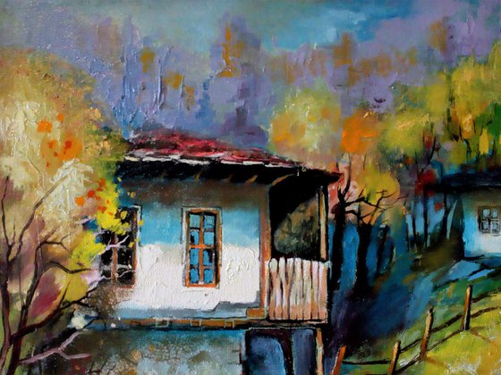 " Village house " - 50 x 40cm Original Oil Painting Landscape